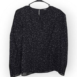 Express Women's Polka Dot Print Puff Sleeve Blouse size Medium